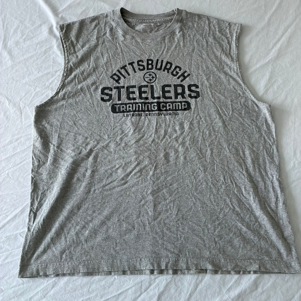 Reebok Pittsburgh Steelers Training Camp Muscle Tee Gray Mens 2XL Sleeveless Top